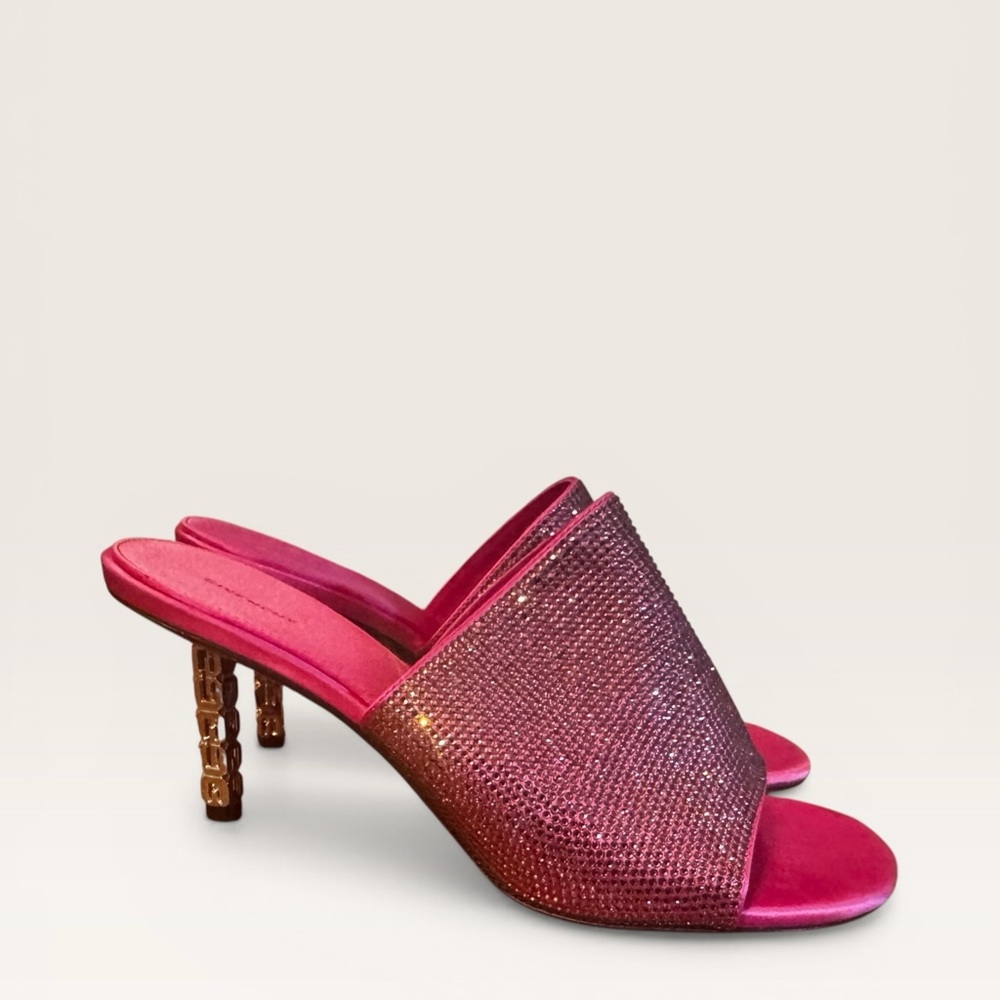 Givenchy Strass 4G Slim Cube-Heel Mule Sandals US 9 - Picture 4 of 8